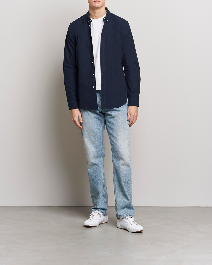 Heren | Overhemden | Samsøe Samsøe | Liam Button Down Shirt Dark Sapphire