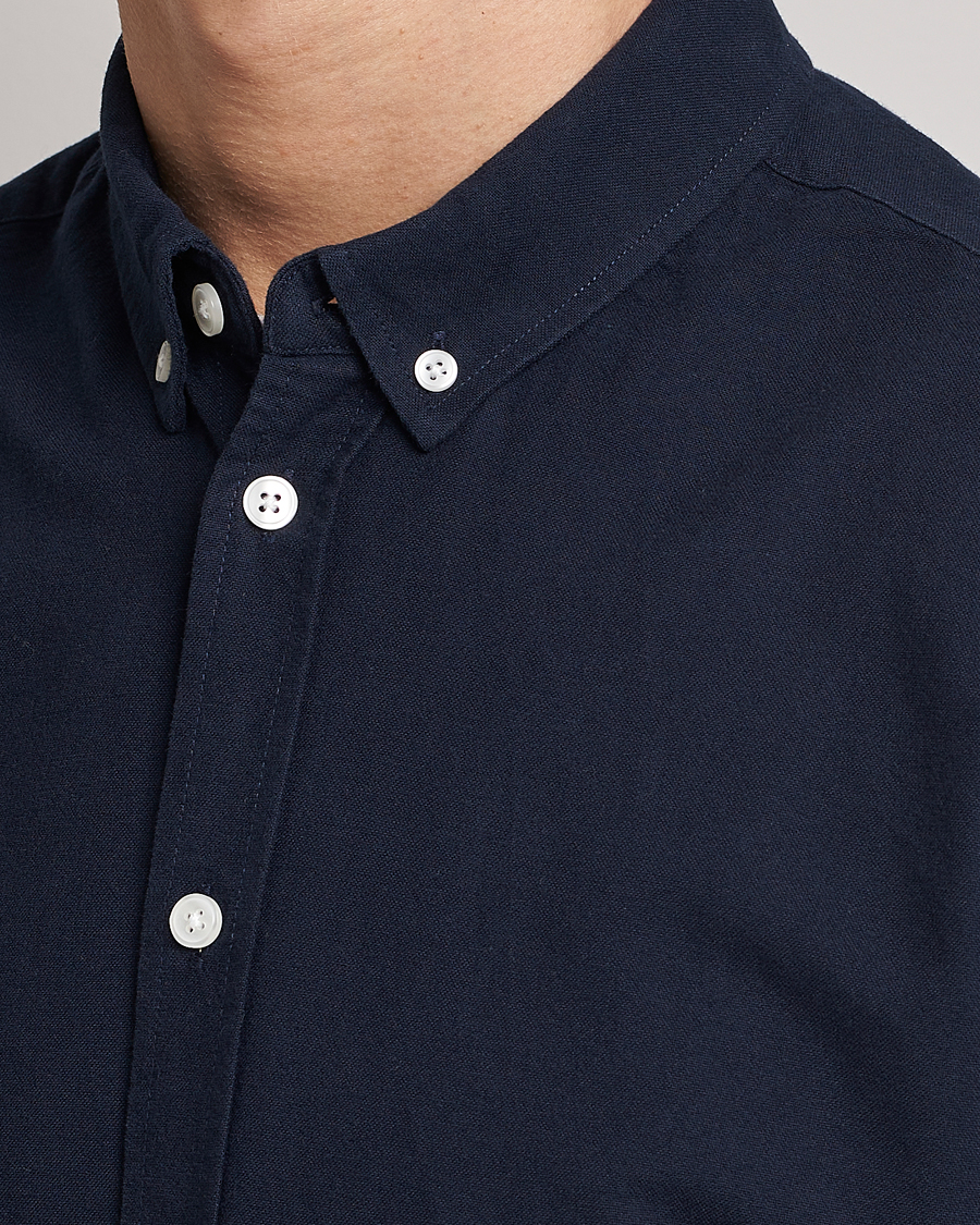 Heren | Overhemden | Samsøe Samsøe | Liam Button Down Shirt Dark Sapphire
