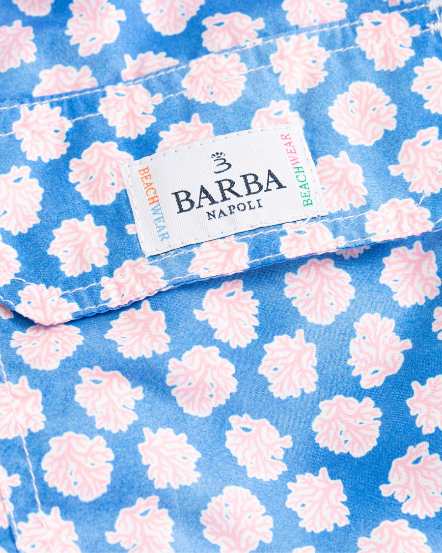 Heren | Zwembroek | Barba Napoli | Coral Print Swim Shorts Medium Blue