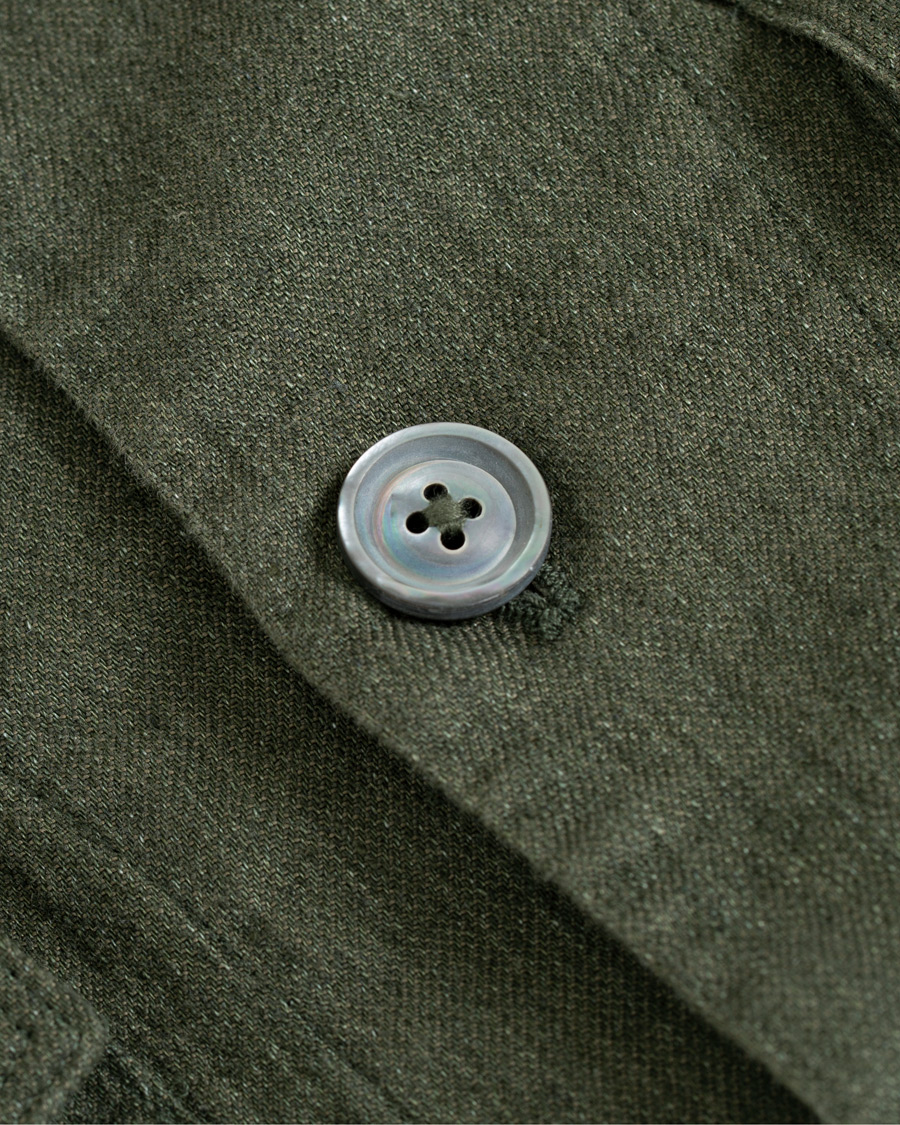 Heren | Overhemden | Oscar Jacobson | Holger Cotton/Linen Shirt Jacket Green
