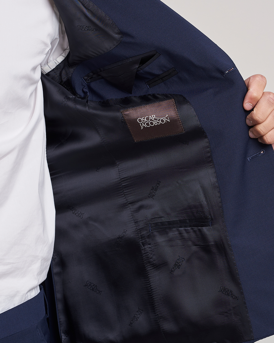 Heren | Blazers | Oscar Jacobson | Edmund Wool Stretch Blazer Blue