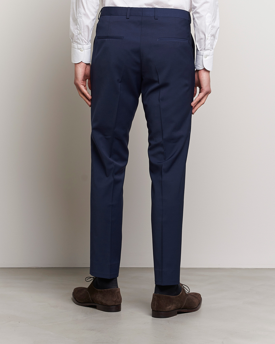 Heren | Broeken | Oscar Jacobson | Denz Wool Stretch Trousers Blue