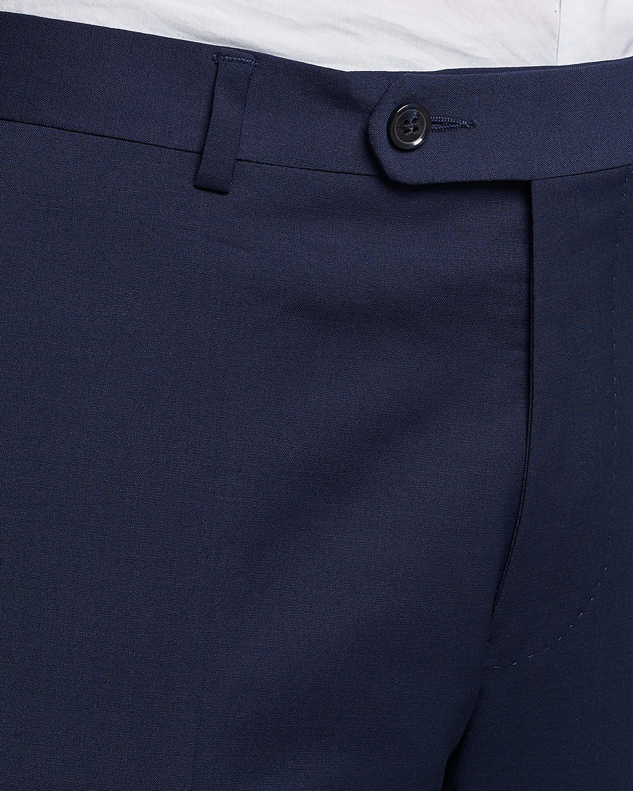 Heren | Broeken | Oscar Jacobson | Denz Wool Stretch Trousers Blue