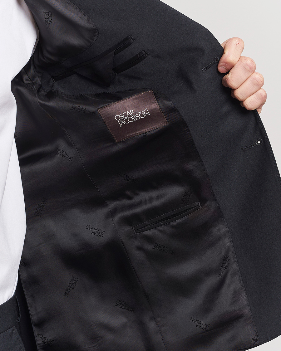 Heren | Blazers | Oscar Jacobson | Edmund Wool Stretch Blazer Black