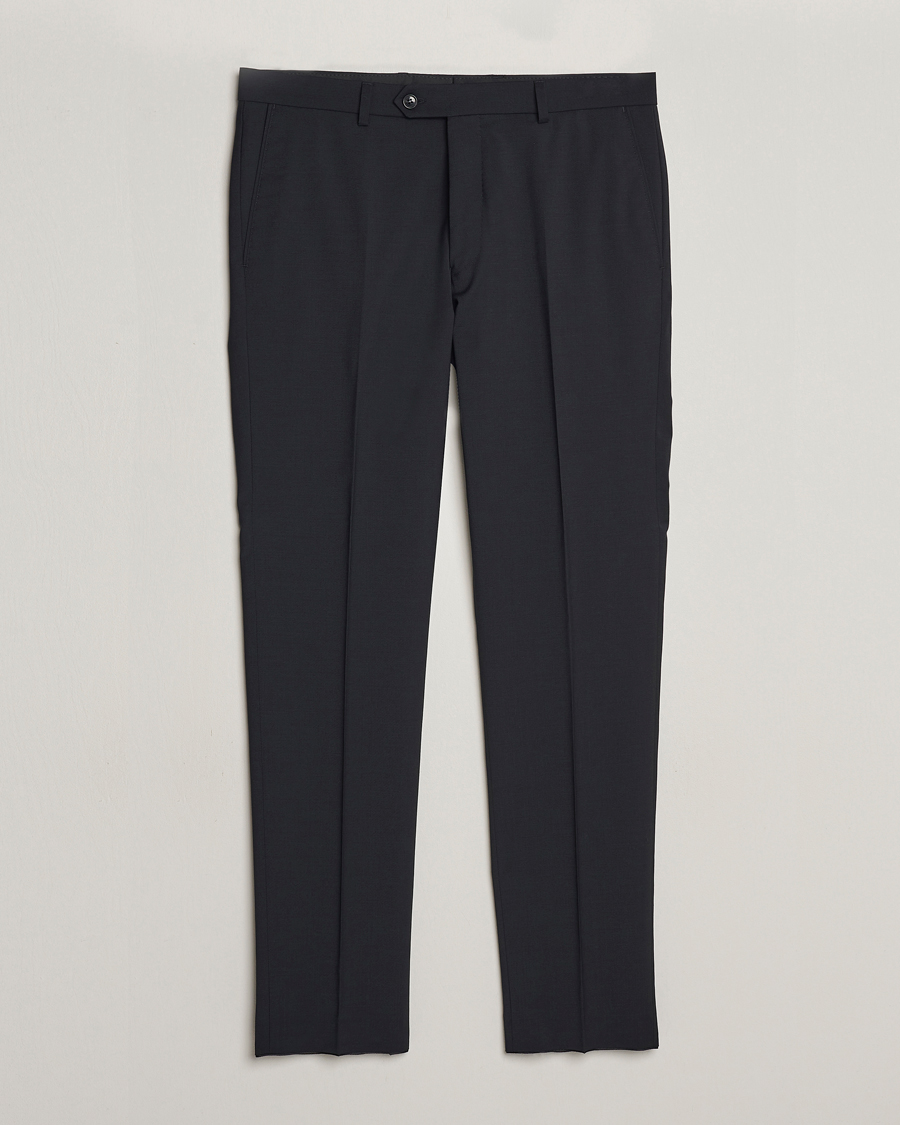 Heren |  | Oscar Jacobson | Denz Wool Stretch Trousers Black