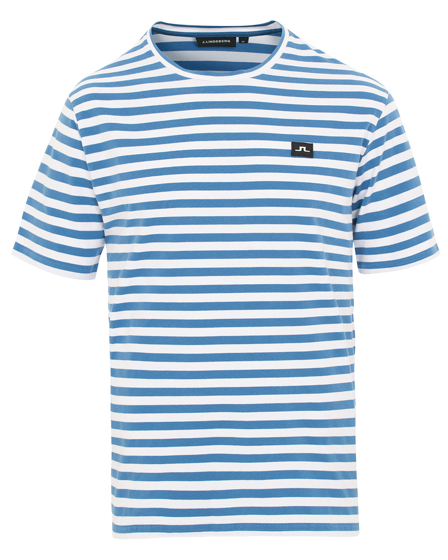 Heren | T-shirts | J.Lindeberg | Charles Stripe Tee Work Blue