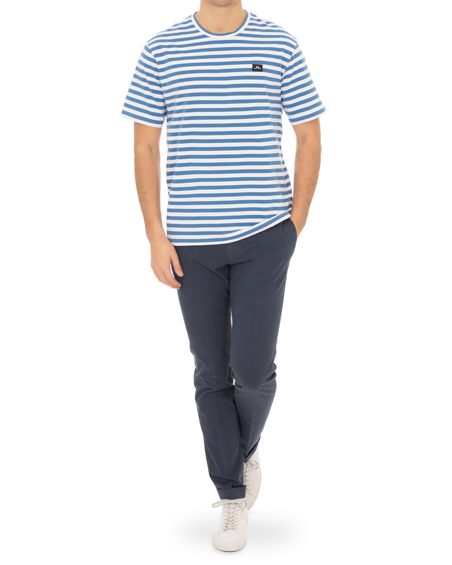 Heren | T-shirts | J.Lindeberg | Charles Stripe Tee Work Blue
