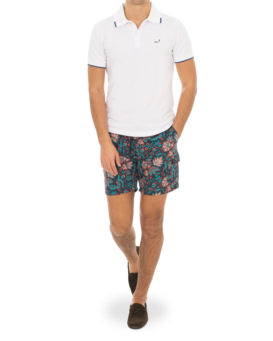 Heren | Zwembroek | Etro | Long Island Flower Swim Trunk Dark Blue