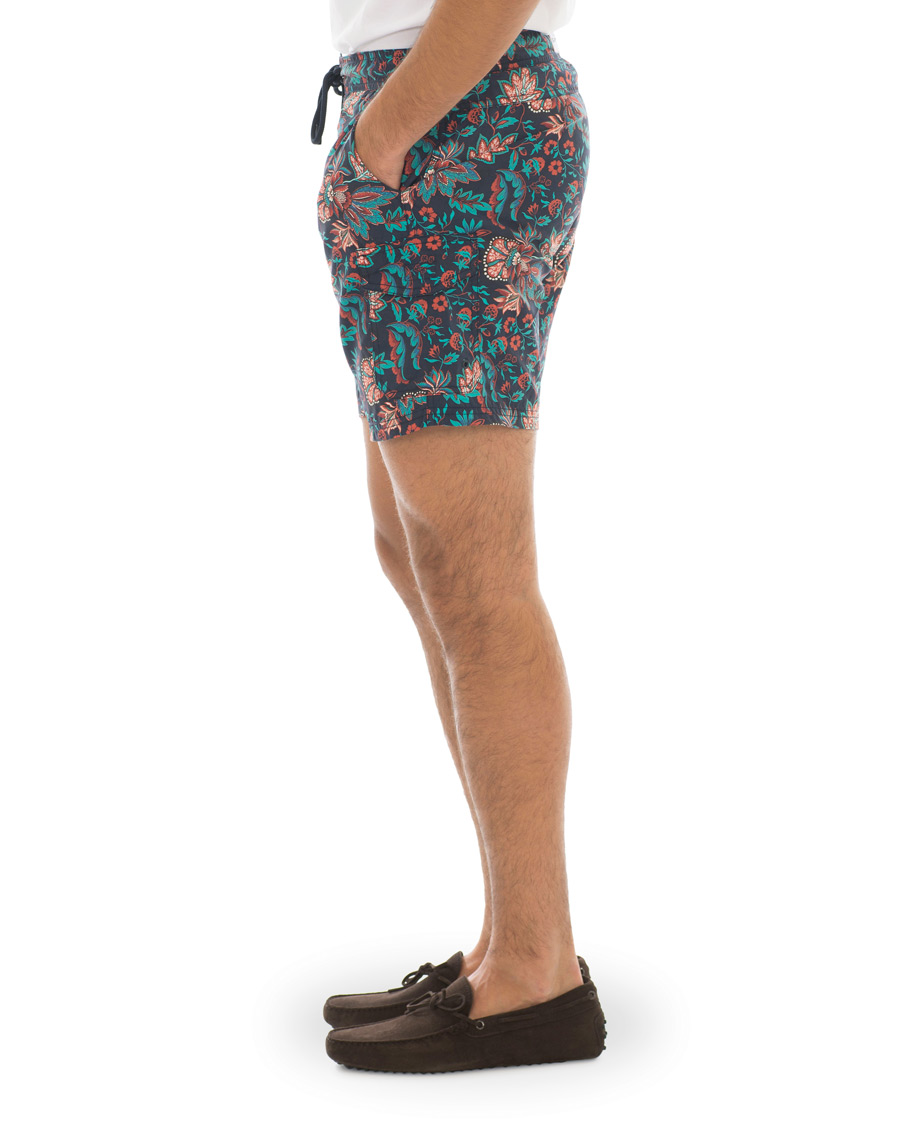 Heren | Zwembroek | Etro | Long Island Flower Swim Trunk Dark Blue