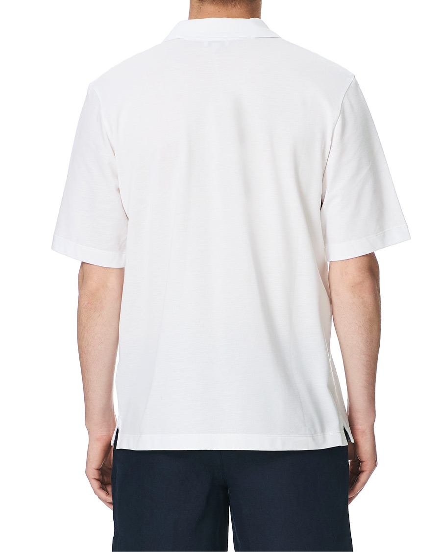 Heren | Overhemden | Sunspel | Short Sleeve Pique Shirt White