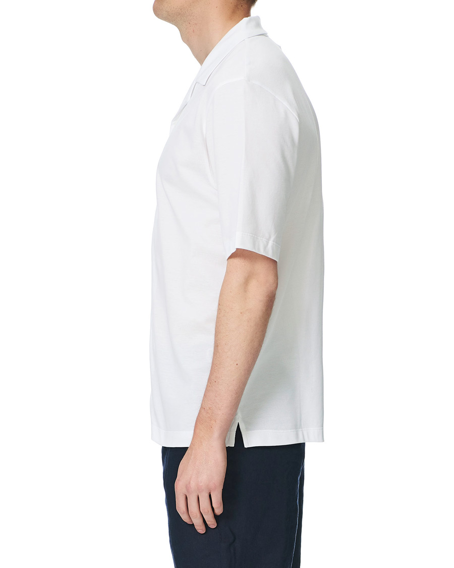 Heren | Overhemden | Sunspel | Short Sleeve Pique Shirt White