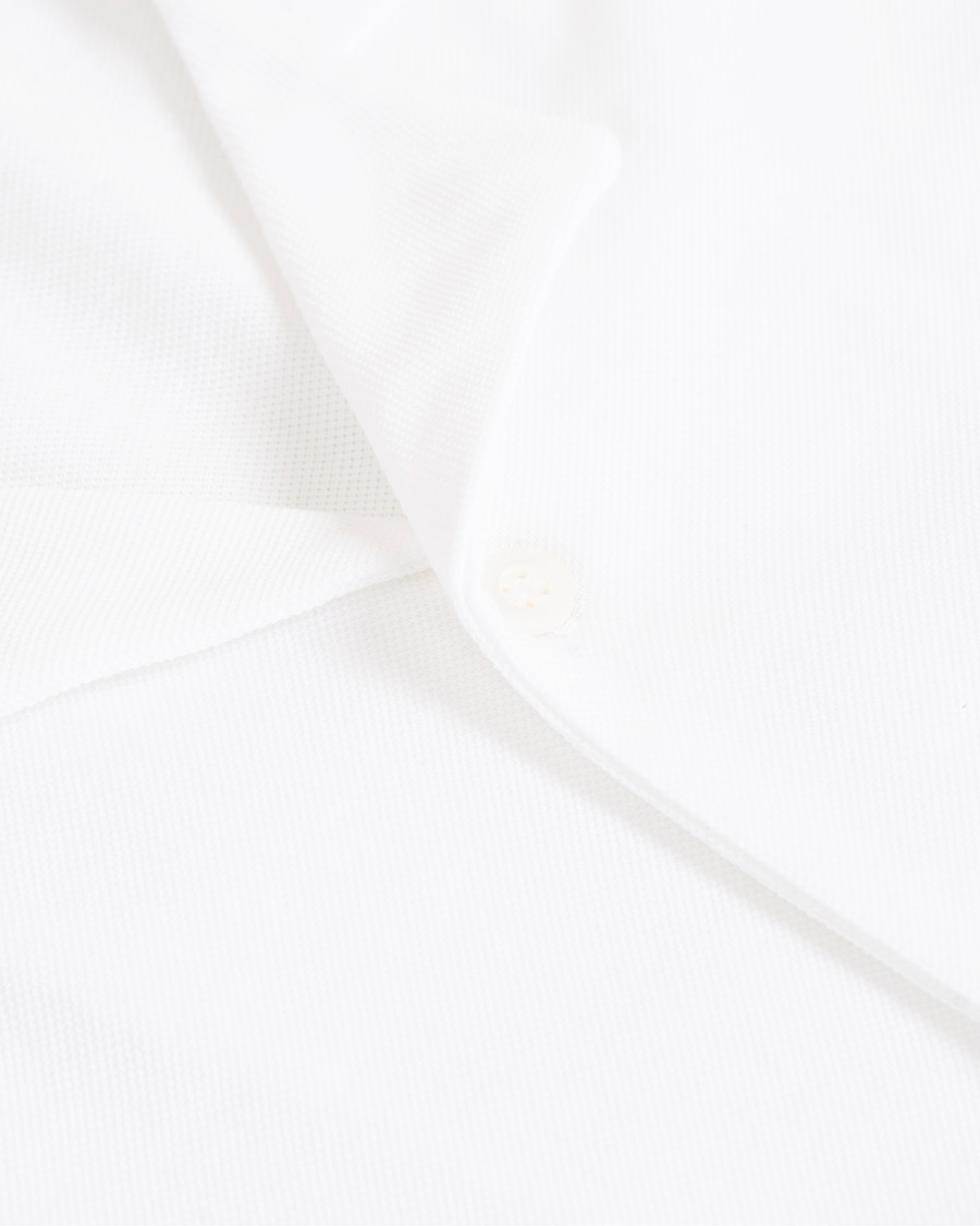 Heren | Overhemden | Sunspel | Short Sleeve Pique Shirt White
