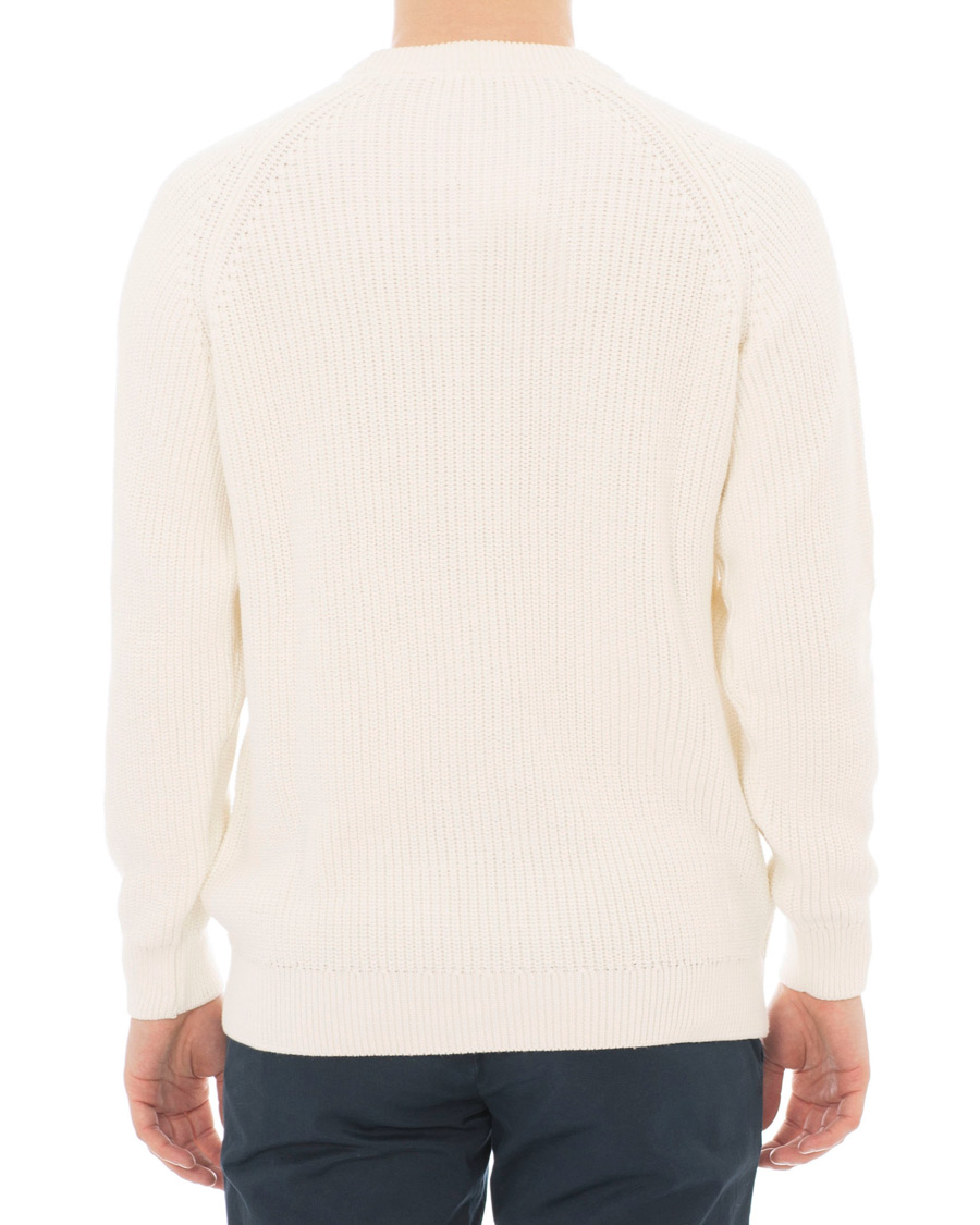 Heren | Truien | Sunspel | Long Sleeve Rib Crew Neck Sweater Off White