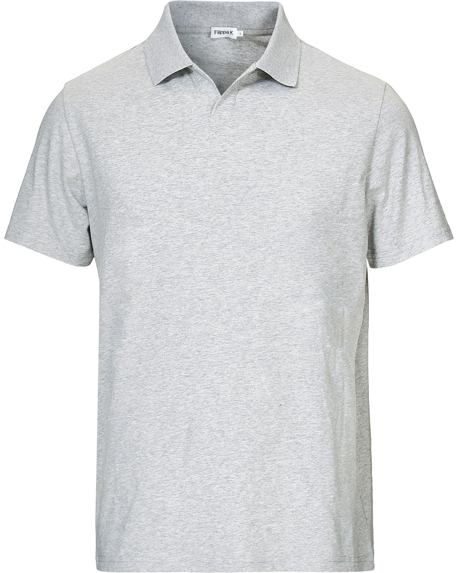Heren | Polo's | Filippa K | Soft Lycra Polo T-Shirt Light Grey Melange