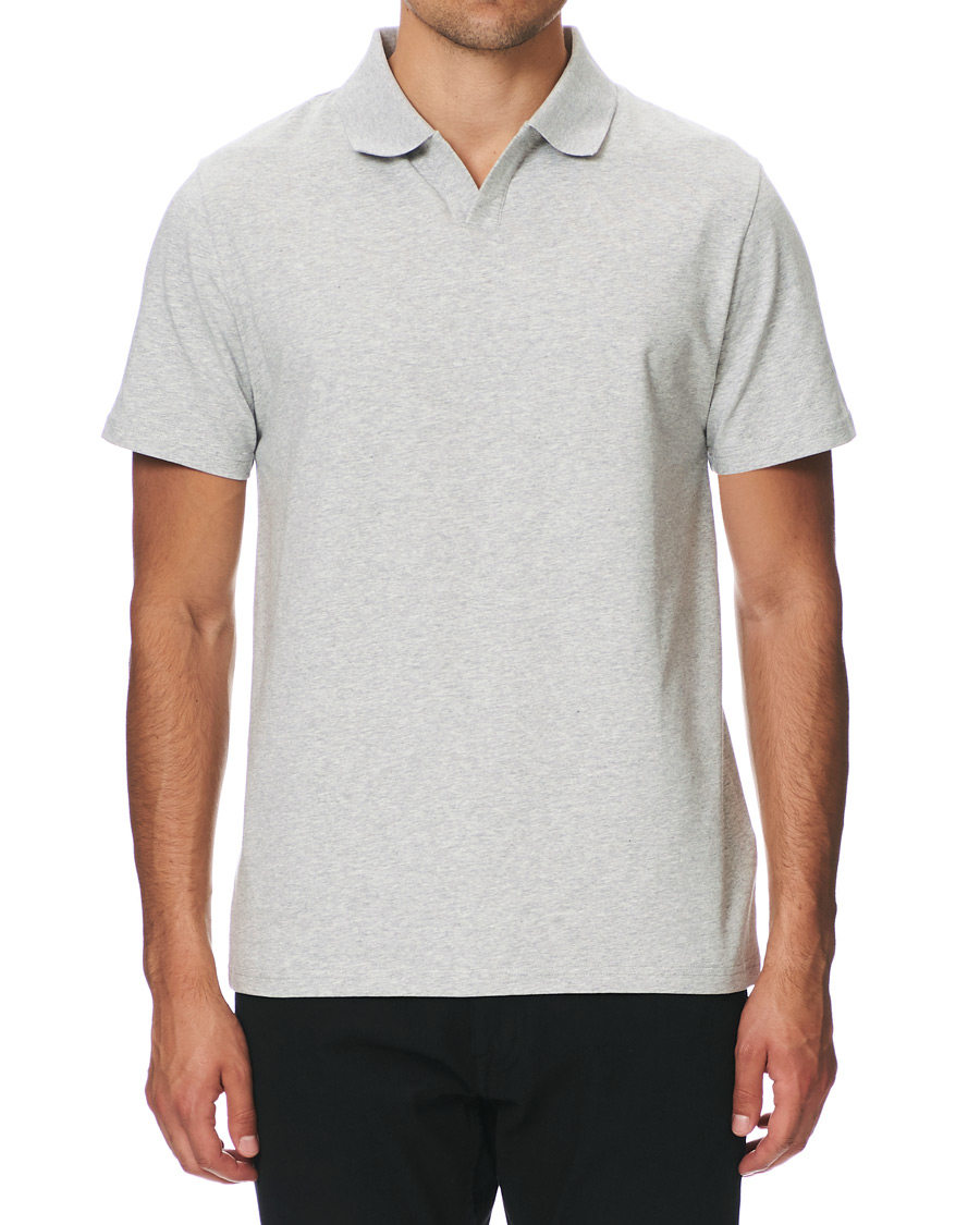Heren | Polo's | Filippa K | Soft Lycra Polo T-Shirt Light Grey Melange