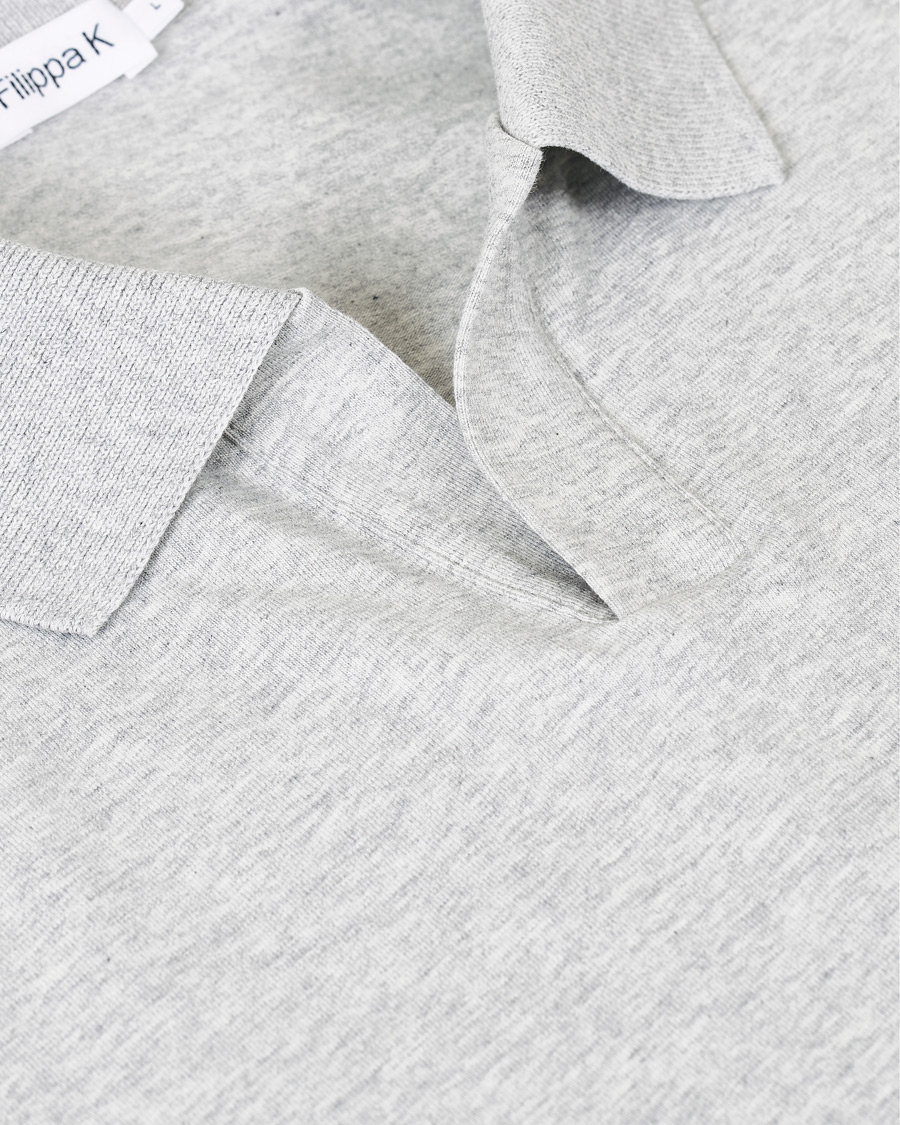 Heren | Polo's | Filippa K | Soft Lycra Polo T-Shirt Light Grey Melange
