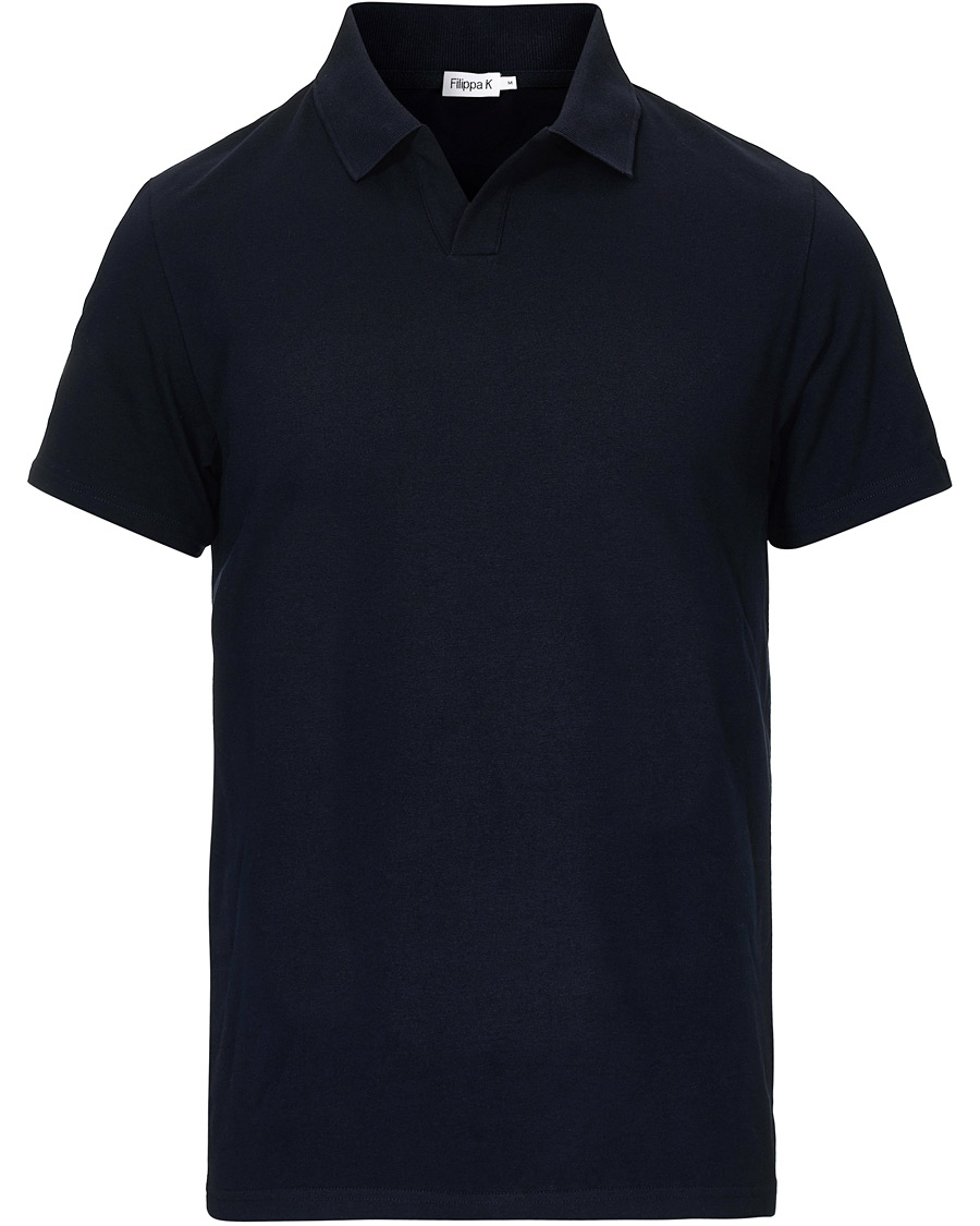 Heren | Polo's | Filippa K | Soft Lycra Polo T-Shirt Navy