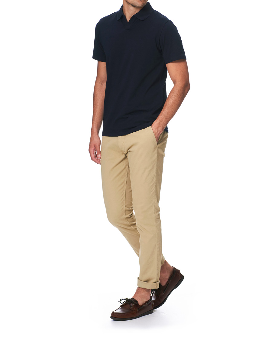 Heren | Polo's | Filippa K | Soft Lycra Polo T-Shirt Navy