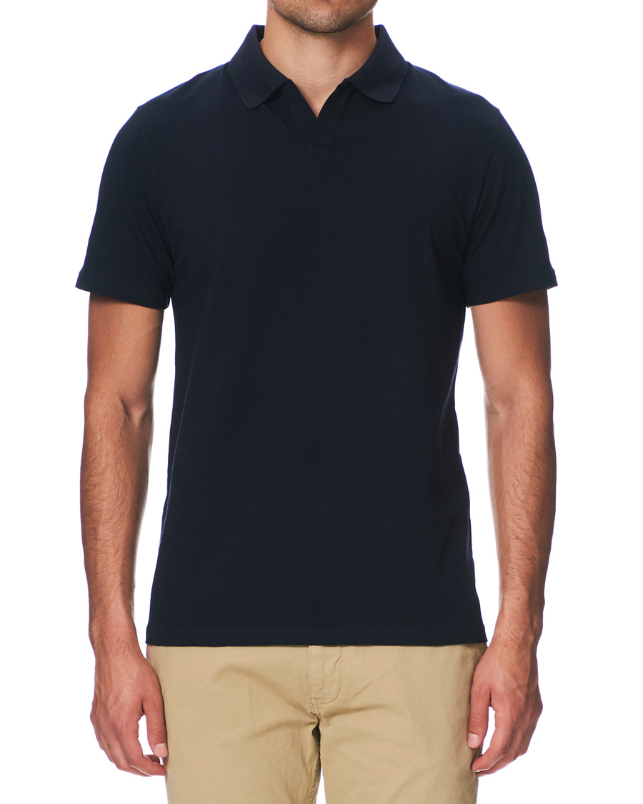 Heren | Polo's | Filippa K | Soft Lycra Polo T-Shirt Navy