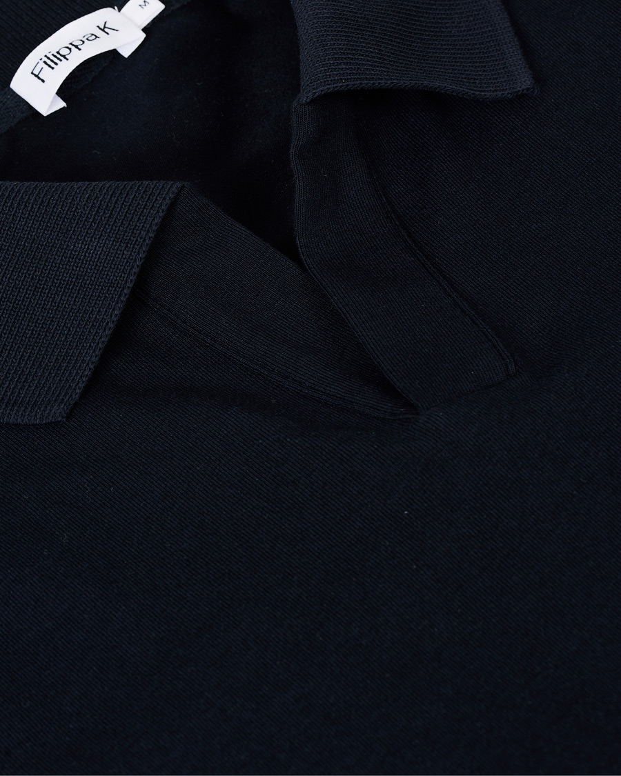 Heren | Polo's | Filippa K | Soft Lycra Polo T-Shirt Navy