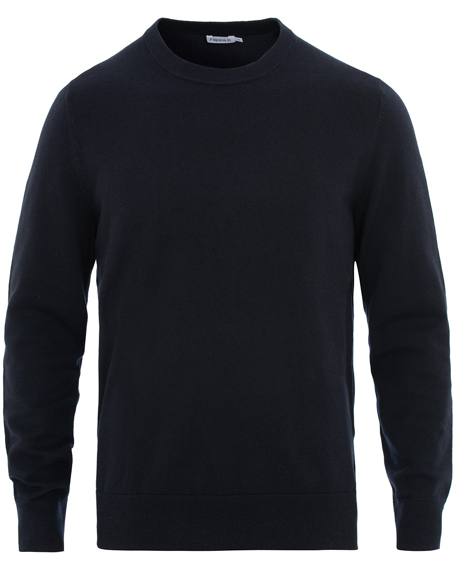 Heren | Truien | Filippa K | Cotton Merino Basic Sweater Navy