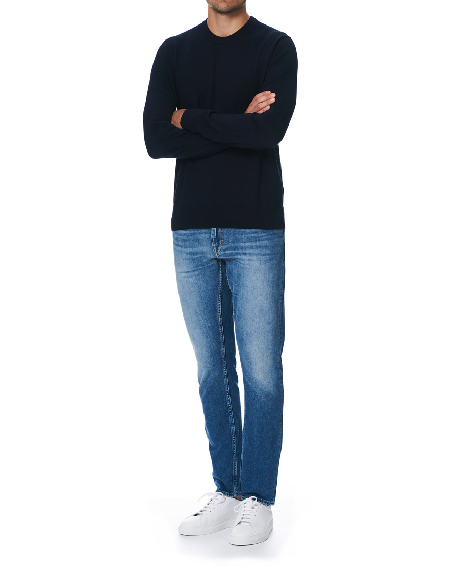 Heren | Truien | Filippa K | Cotton Merino Basic Sweater Navy