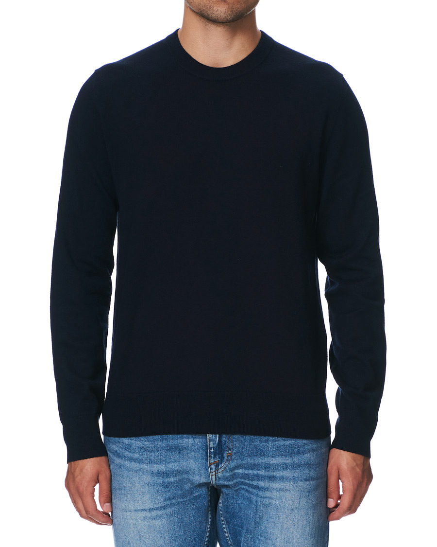 Heren | Truien | Filippa K | Cotton Merino Basic Sweater Navy