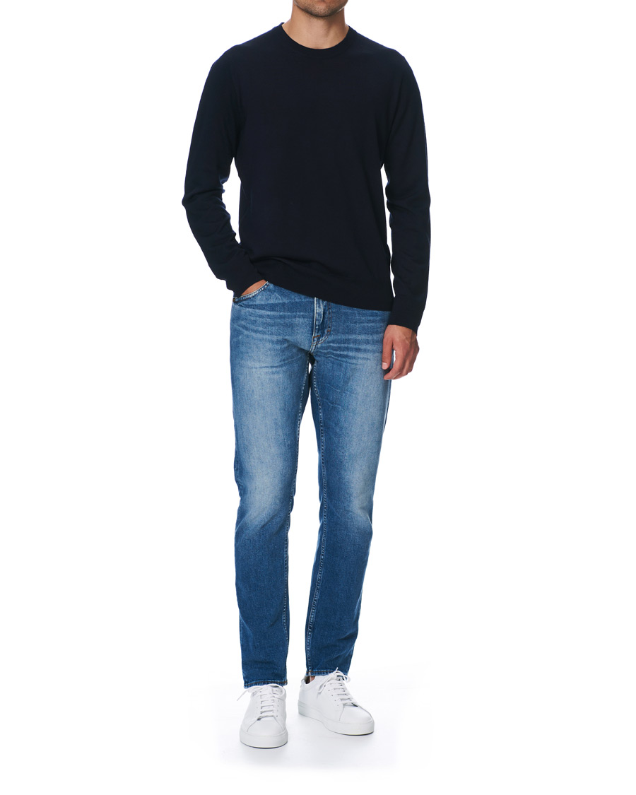 Heren | Truien | Filippa K | Merino Round Neck Sweater Navy