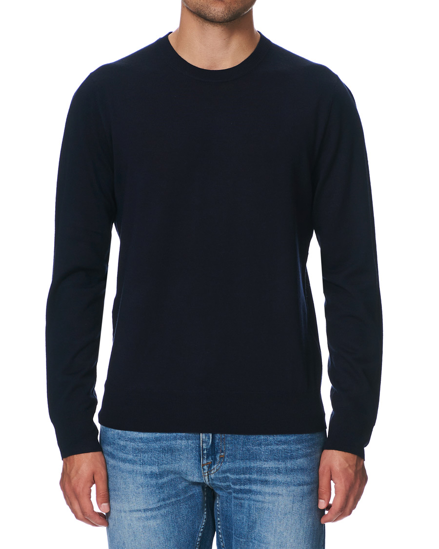 Heren | Truien | Filippa K | Merino Round Neck Sweater Navy