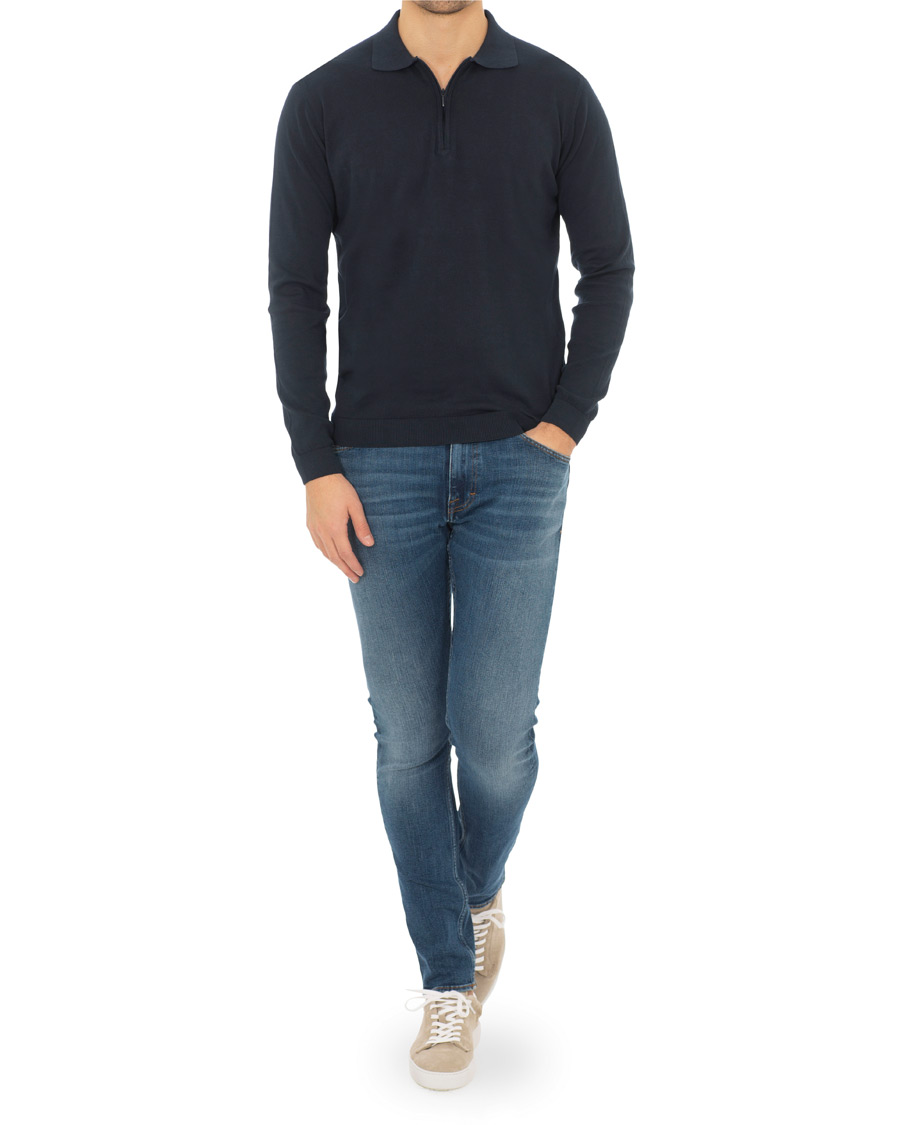 Heren | Jeans | Tiger of Sweden Jeans | Evolve Super Stretch Jeans Medium Blue
