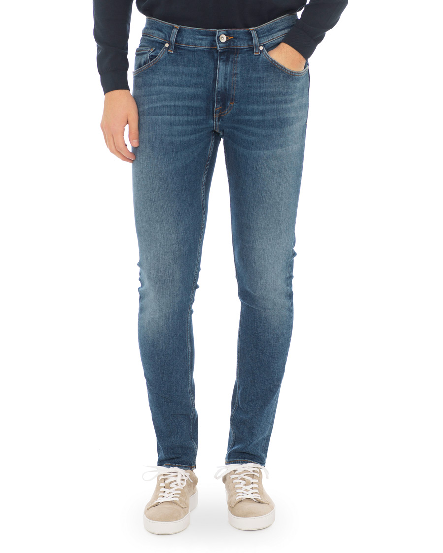 Heren | Jeans | Tiger of Sweden Jeans | Evolve Super Stretch Jeans Medium Blue