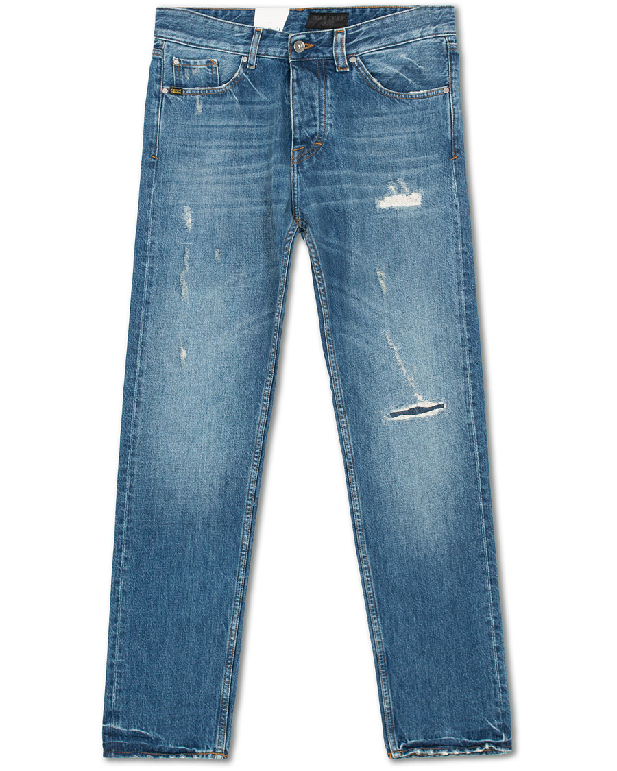 Heren | Jeans | Tiger of Sweden Jeans | Alex Shredded Jeans Medium Blue