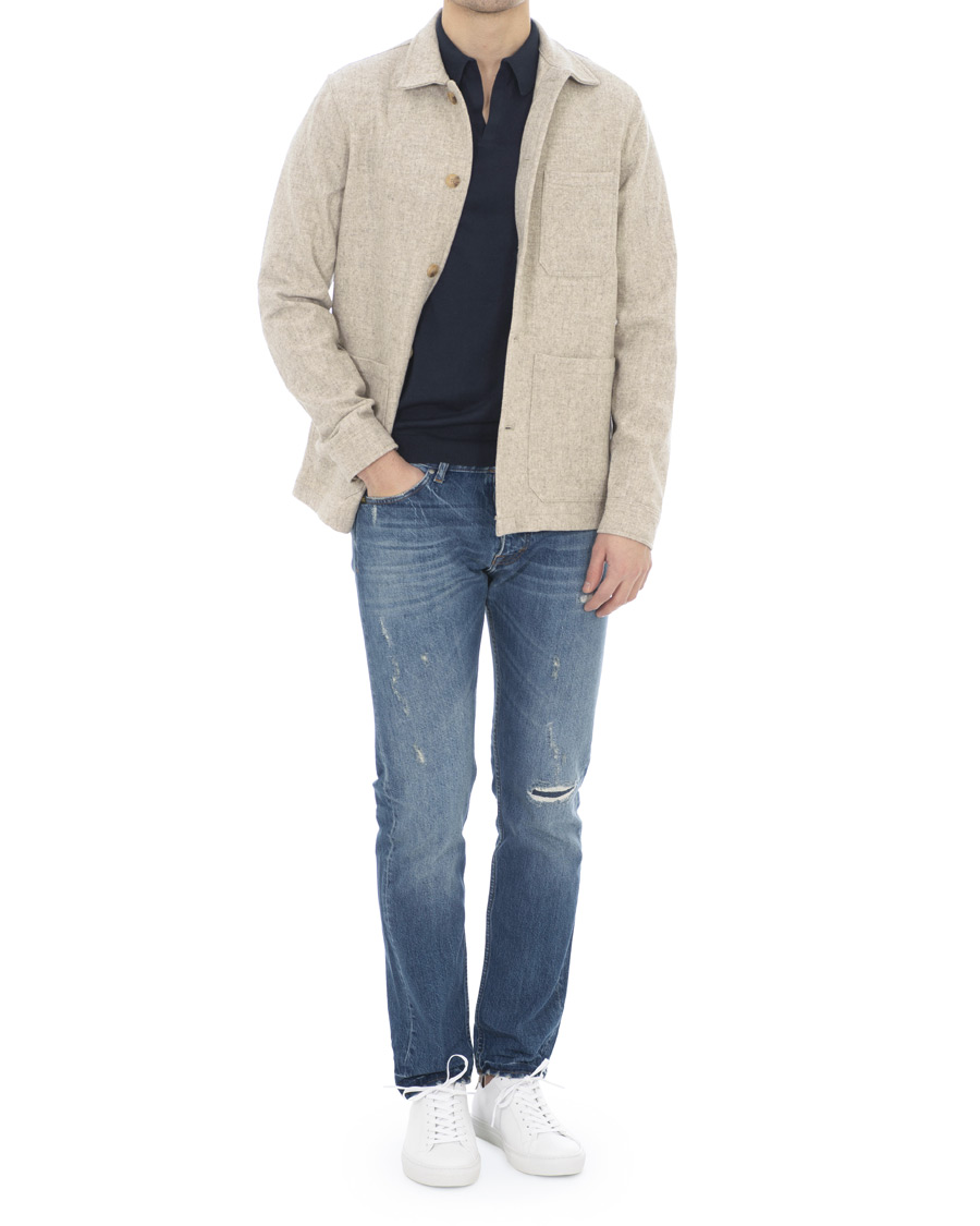 Heren | Jeans | Tiger of Sweden Jeans | Alex Shredded Jeans Medium Blue