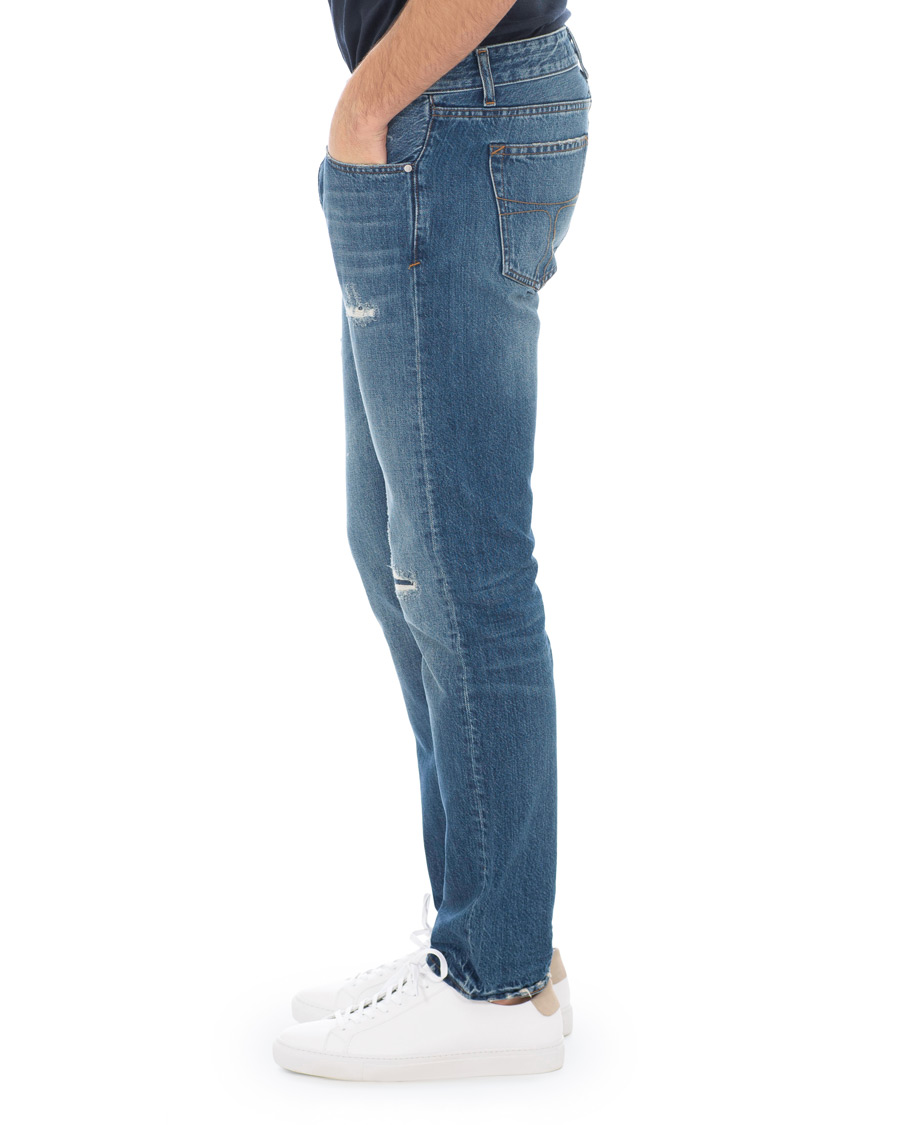 Heren | Jeans | Tiger of Sweden Jeans | Alex Shredded Jeans Medium Blue