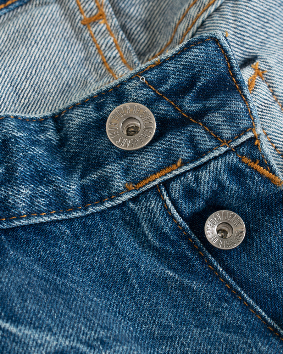 Heren | Jeans | Tiger of Sweden Jeans | Alex Shredded Jeans Medium Blue