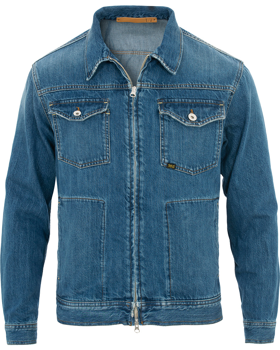 Heren | Jassen | Tiger of Sweden Jeans | Crust Zip Jeans Jacket Dust Blue