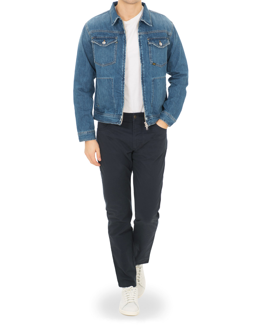 Heren | Jassen | Tiger of Sweden Jeans | Crust Zip Jeans Jacket Dust Blue
