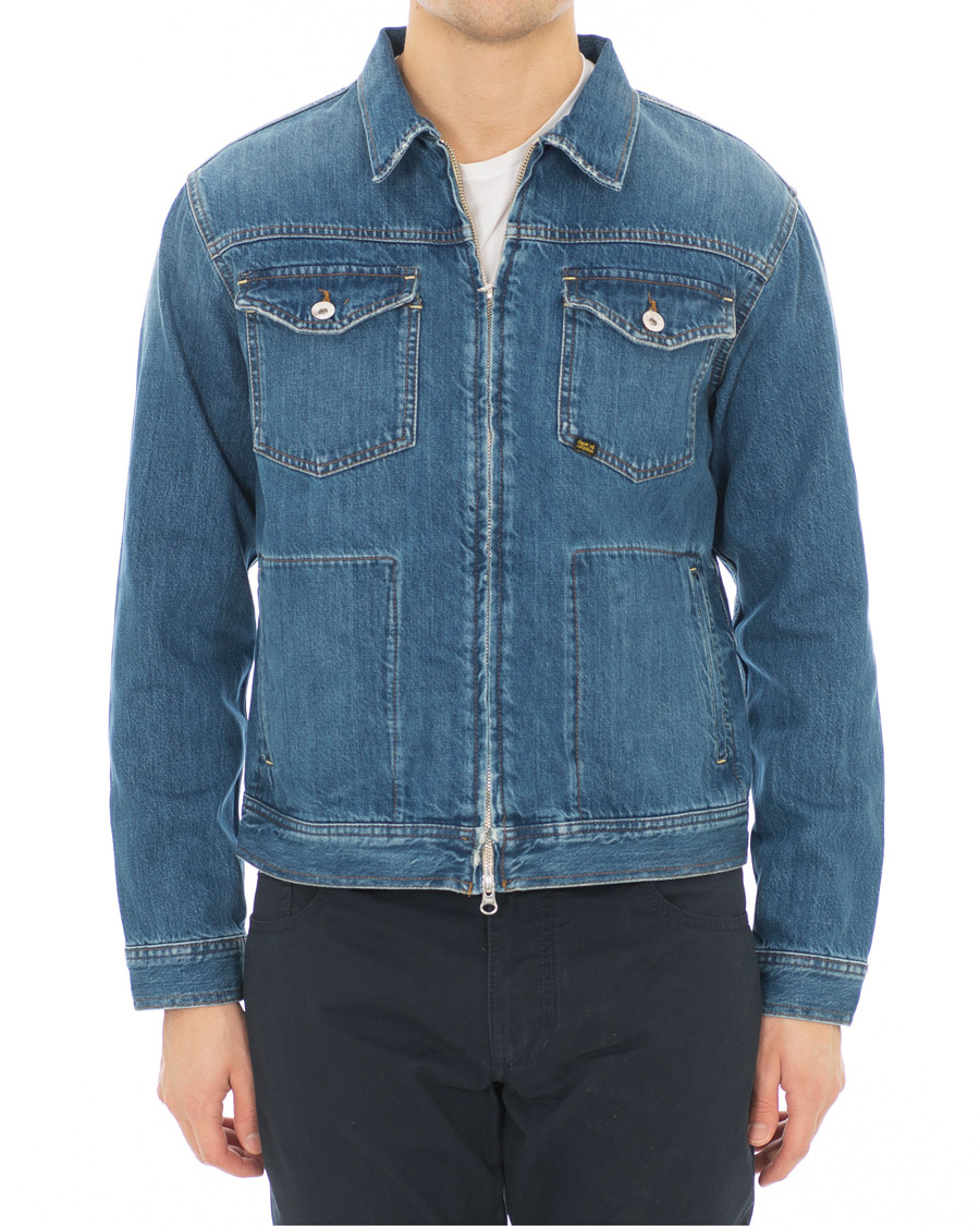 Heren | Jassen | Tiger of Sweden Jeans | Crust Zip Jeans Jacket Dust Blue