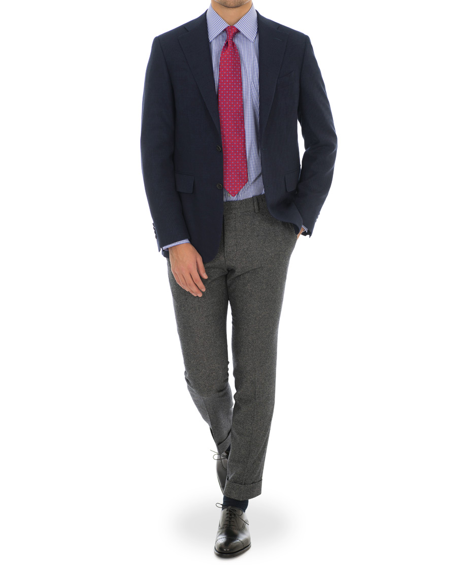 Heren | Overhemden | Turnbull & Asser | Regular Fit Check Poplin Shirt Blue/White