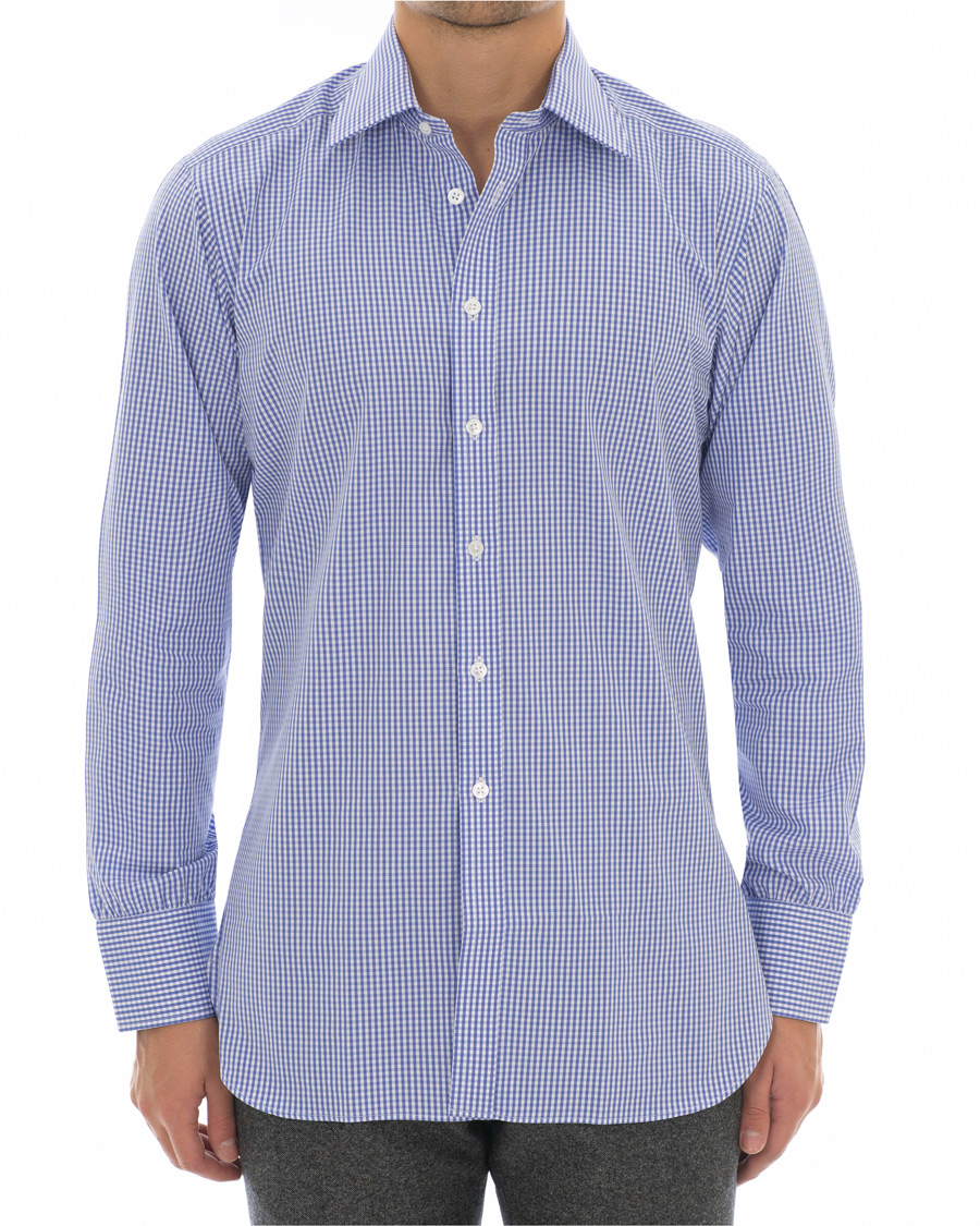 Heren | Overhemden | Turnbull & Asser | Regular Fit Check Poplin Shirt Blue/White