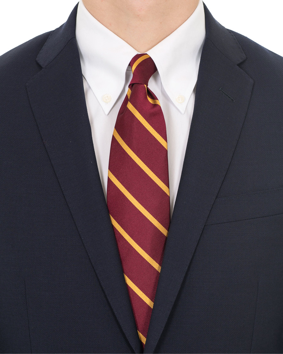 Heren | Brooks Brothers Striped Tie 8 cm Burgundy | Brooks Brothers | Striped Tie 8 cm Burgundy