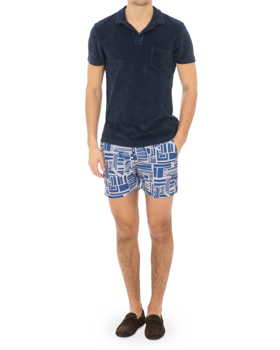 Heren | Zwembroek | Frescobol Carioca | Classic Short Swimshorts Linha Navy/Smoke Grey