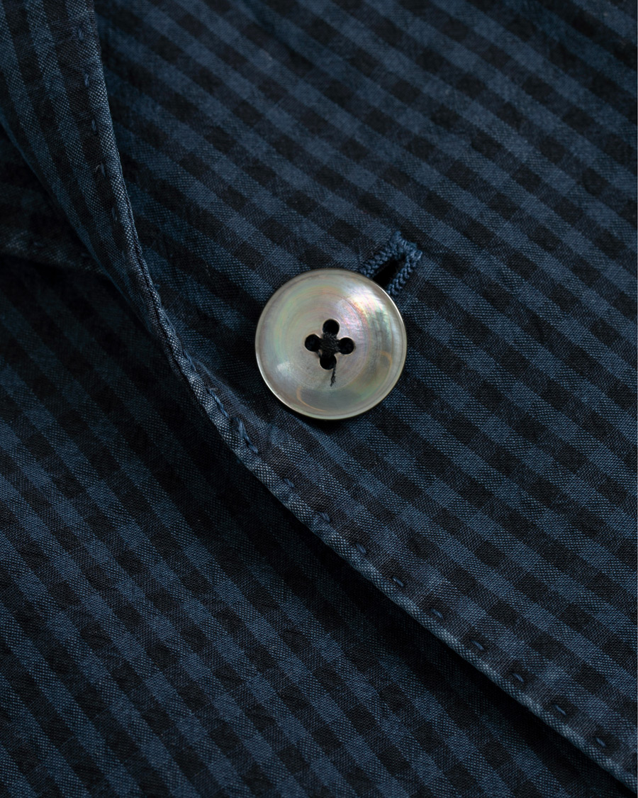 Heren | Blazers | The Gigi | Art Tonal Micro Check Blazer Dark Blue