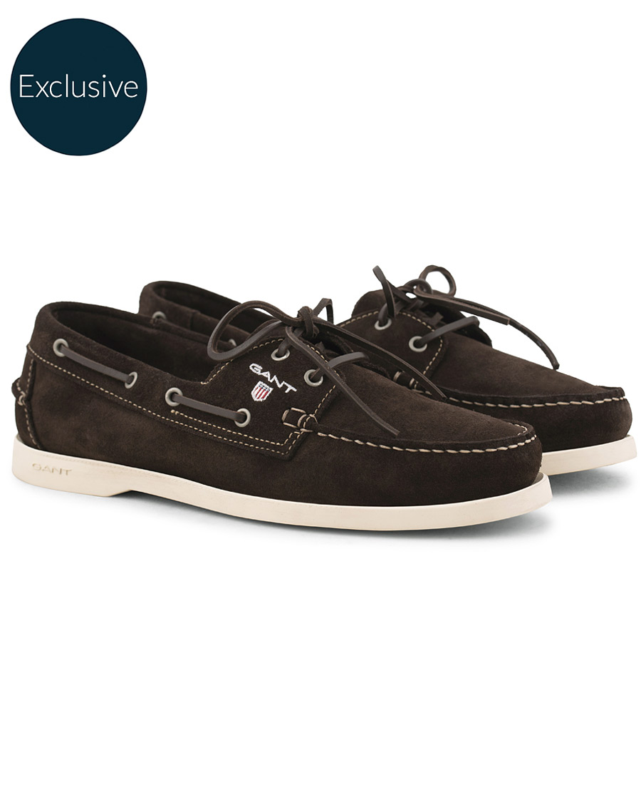 Heren | GANT Exclusively Made For Care of Carl Boatshoe Dark Brown Suede | GANT | Exclusively Made For Care of Carl Boatshoe Dark Brown Suede