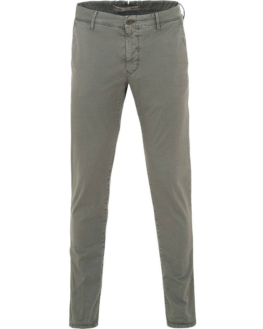 Heren | Broeken | Incotex | Slim Fit Stretch Slacks Grey
