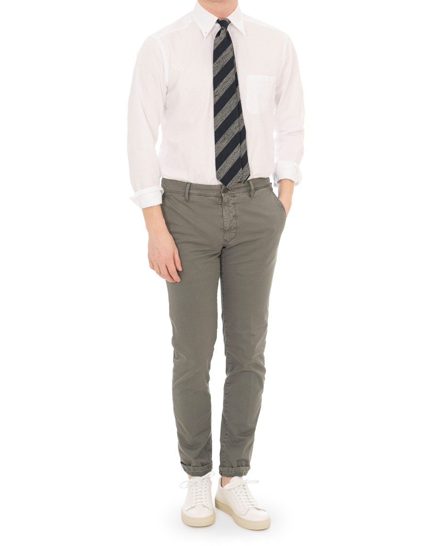 Heren | Broeken | Incotex | Slim Fit Stretch Slacks Grey