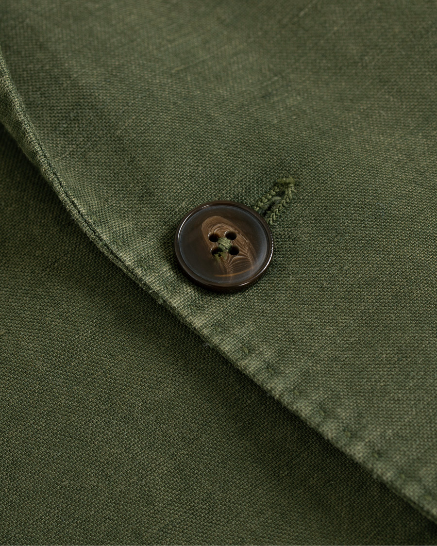 Heren | Blazers | L.B.M. 1911 | Jack Regular Fit Linen Blazer Military Green