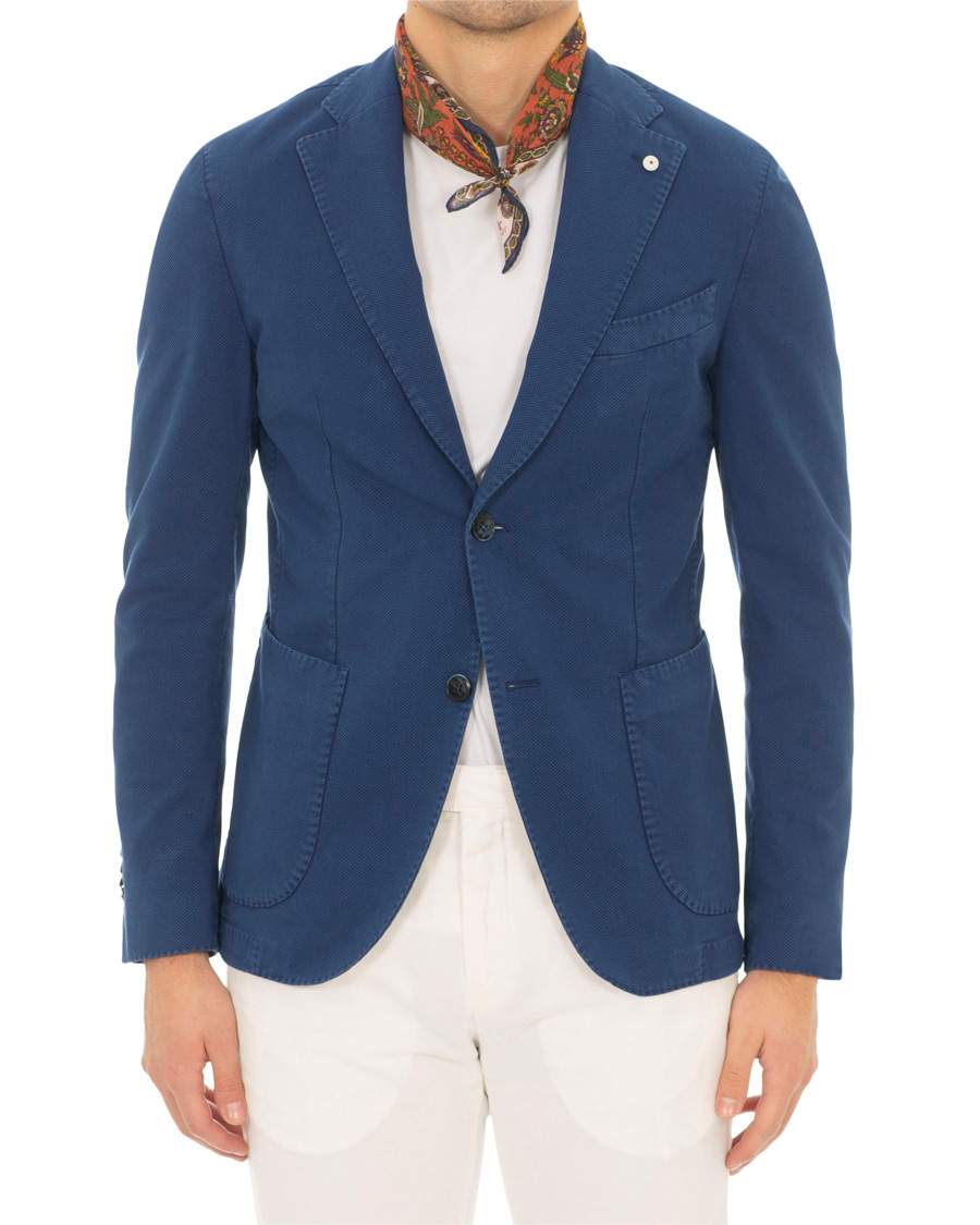 Heren | Blazers | L.B.M. 1911 | Jack Slim Fit Cotton Stretch Structured Blazer Dark Blue