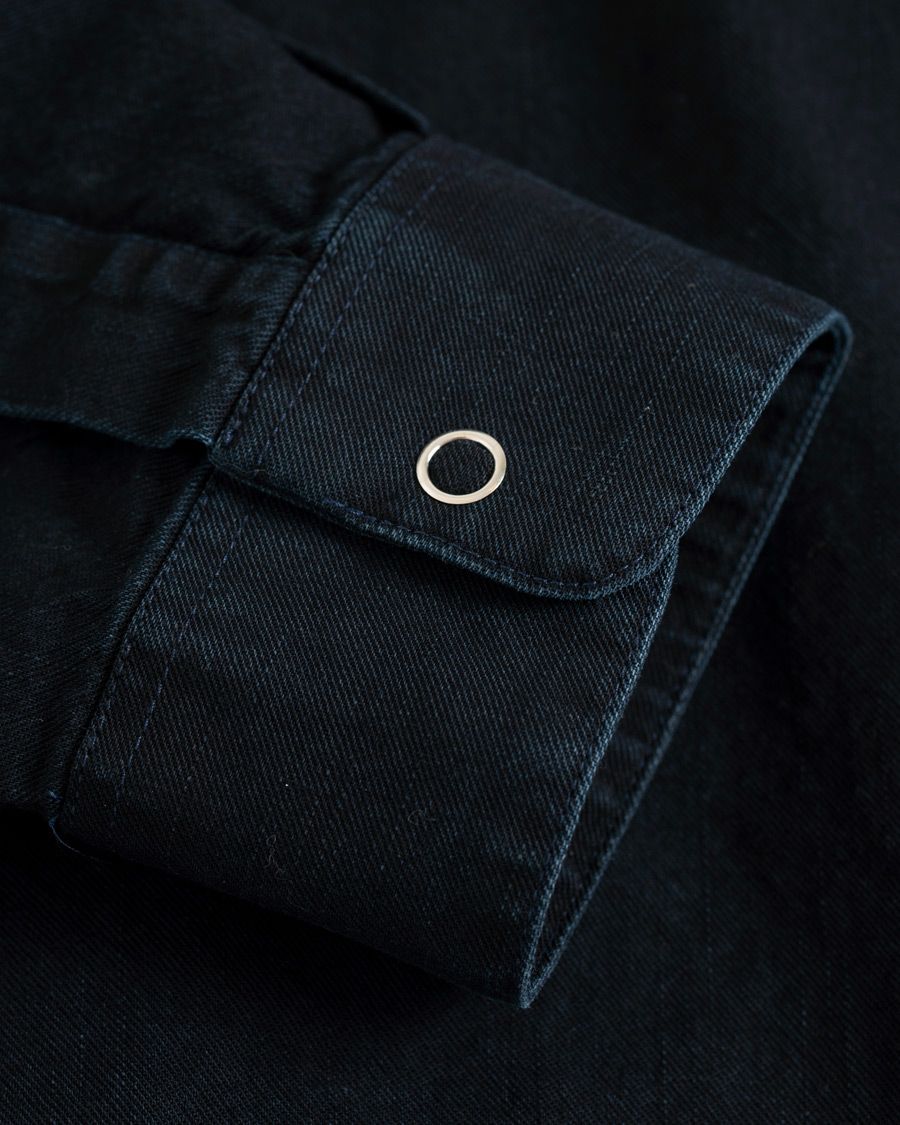 Heren | Overhemden | Schnayderman?s | Schnayderman's Cotton Shirt Zip Jacket Dark Blue