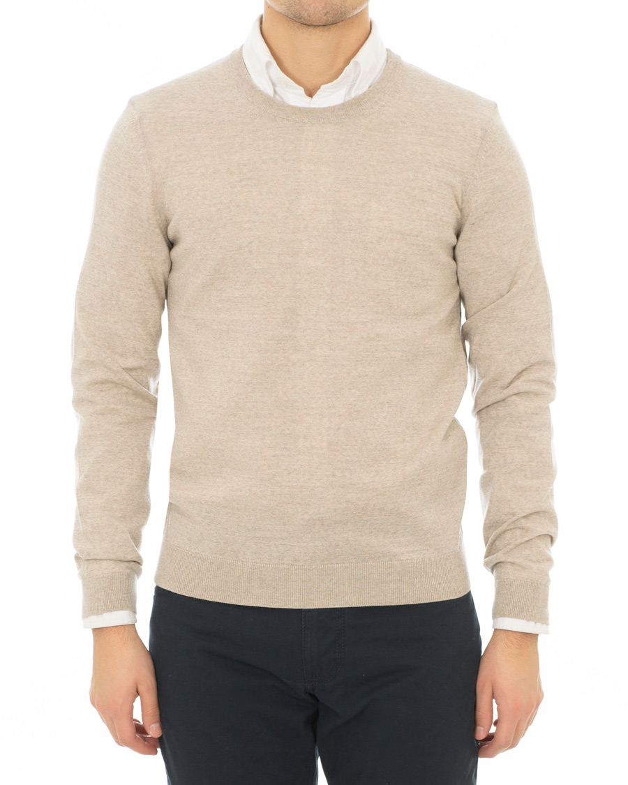 Heren | Truien | BOSS BLACK | BOSS Leno Merino Wool Crew Neck Pullover Beige